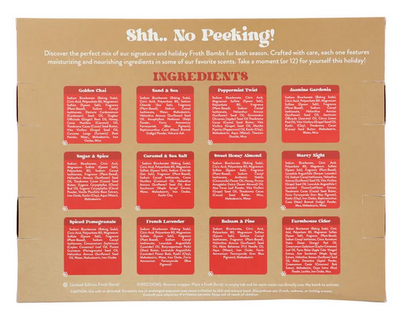 Pacha Froth Bombs Fizzies Variety Pack 12 days of Baths Advent by Pacha Soap