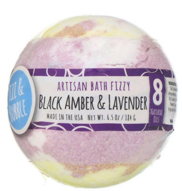 Bath Fizzy 6.5 Ounce -Black Amber & Lavender - Fizz & Bubble