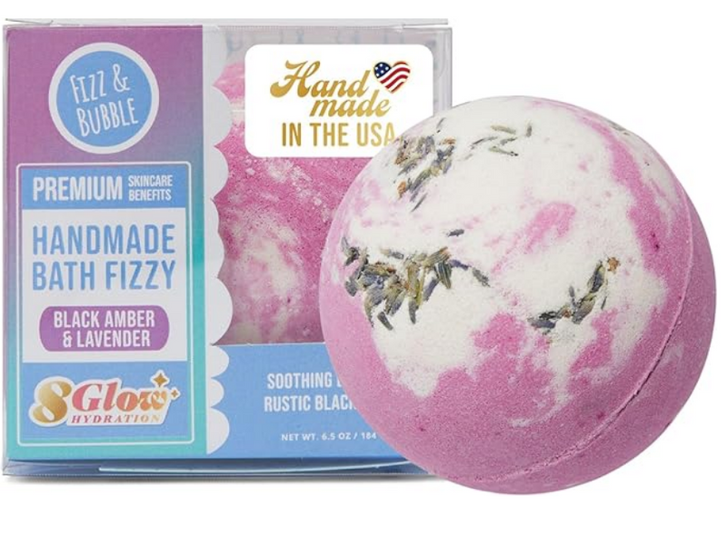 Bath Fizzy 6.5 Ounce - Black Amber Lavender - Boxed  - Fizz & Bubble