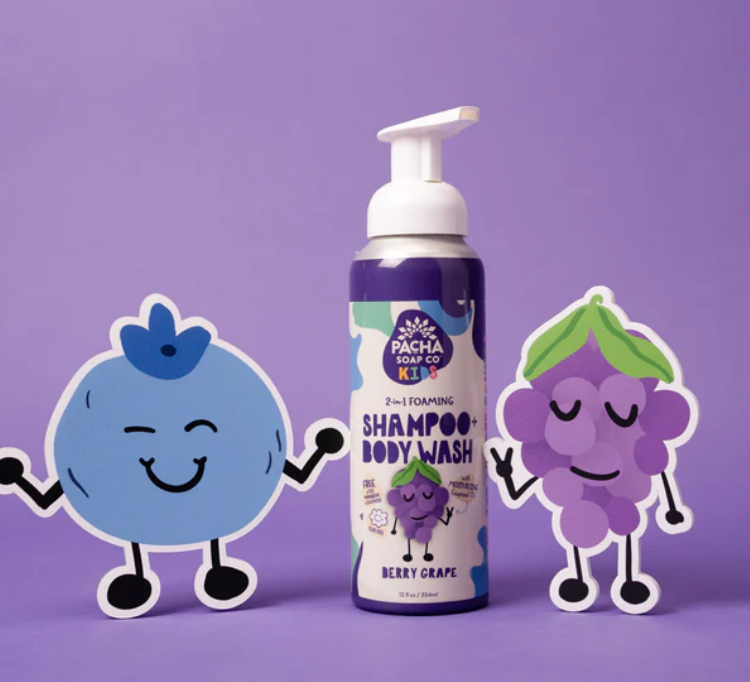 Shampoo & Body Wash - For Kids -  PACHA SOAP CO - 12 Ounce