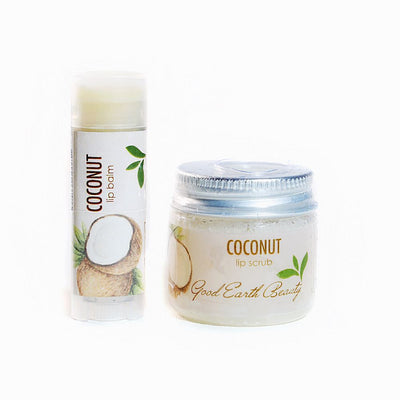 Coconut Gift Set Lip scrub and Lip Balm Good Earth Beauty