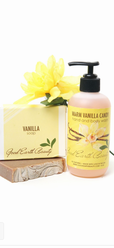 New Vanilla Lovers Gift Set - Bar Soap and Hand/Body Wash Good Earth Beauty