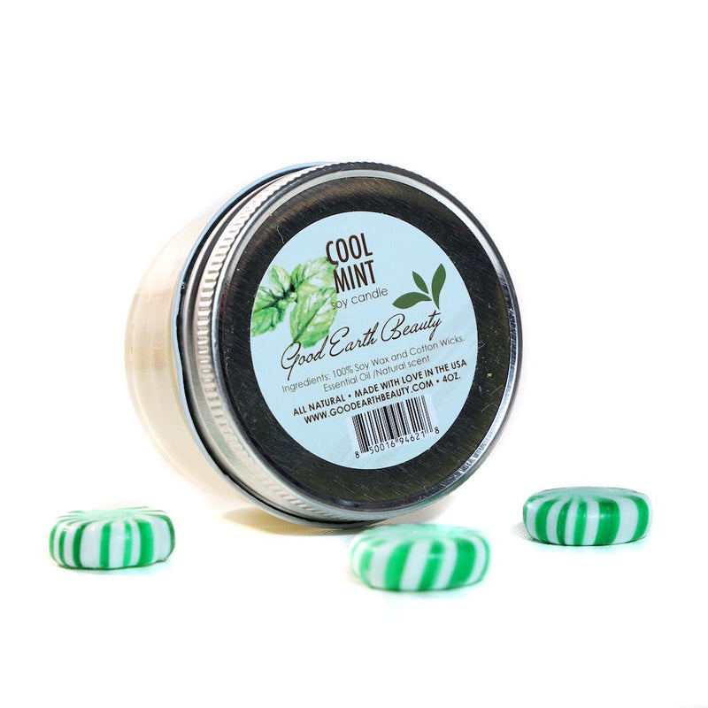 New All Natural Soy Candle Cool Mint by Good Earth Beauty