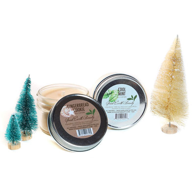 New Candle Natural Soy Set of 2 Holiday Gingerbread Cookie & Cool Mint Good Earth Beauty