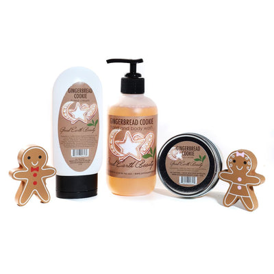 New GingerbreAd Cookie Gift Set - Hand Cream, Candle and Hand/Body Wash Good Earth Beau