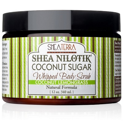 Coconut Sugar Whipped Body Scrub- Shea Nilotik' Butter COCONUT LEMONGRASS SheaTerra Organics