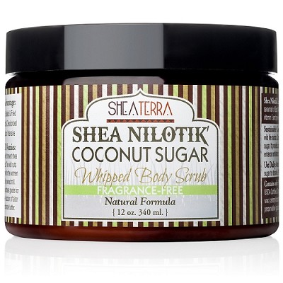 Coconut Sugar Whipped Body Scrub-Shea Nilotik' Butter FRAGRANCE FREE SheaTerra Organics