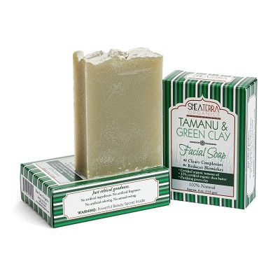 Soap-Tamanu & Green Clay Facial Soap Shea Terra Organics