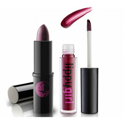 Lipstick and Lip Gloss Set - Deep Berry Vegan Vego-Maniac Lippy Girl