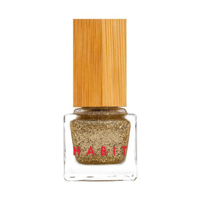 Nail Polish -Non-Toxic + Vegan Nail Polish in 31 Paris Is Burning "Gold Glitter" Habit Cosmetics