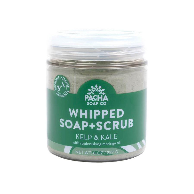 Shower Whip - Whipped Soap & Scrub Exfoliating Kelp & Kale - 8 Ounce