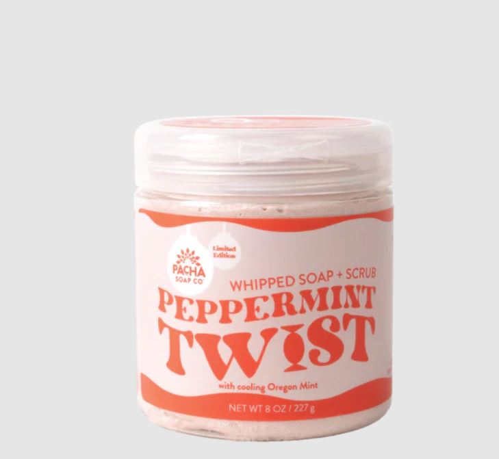 Shower Whip - Whipped Soap & Scrub Exfoliating Vegan Peppermint Twist