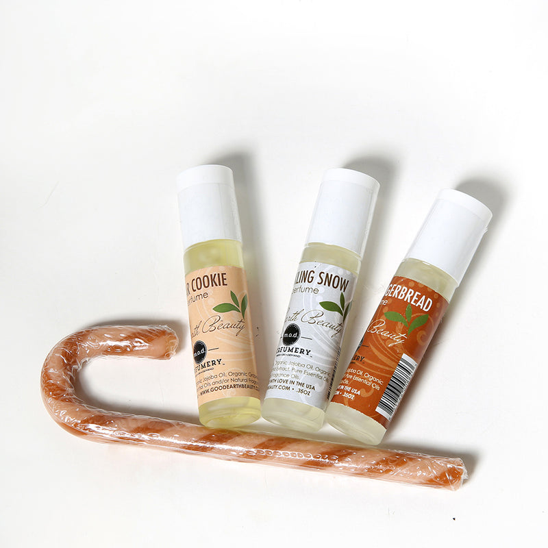 Perfume - set of 3 Holiday scents - Sugar Cookie, Sparkling Snow & Frosted Gingerbread Good Earth Beauty
