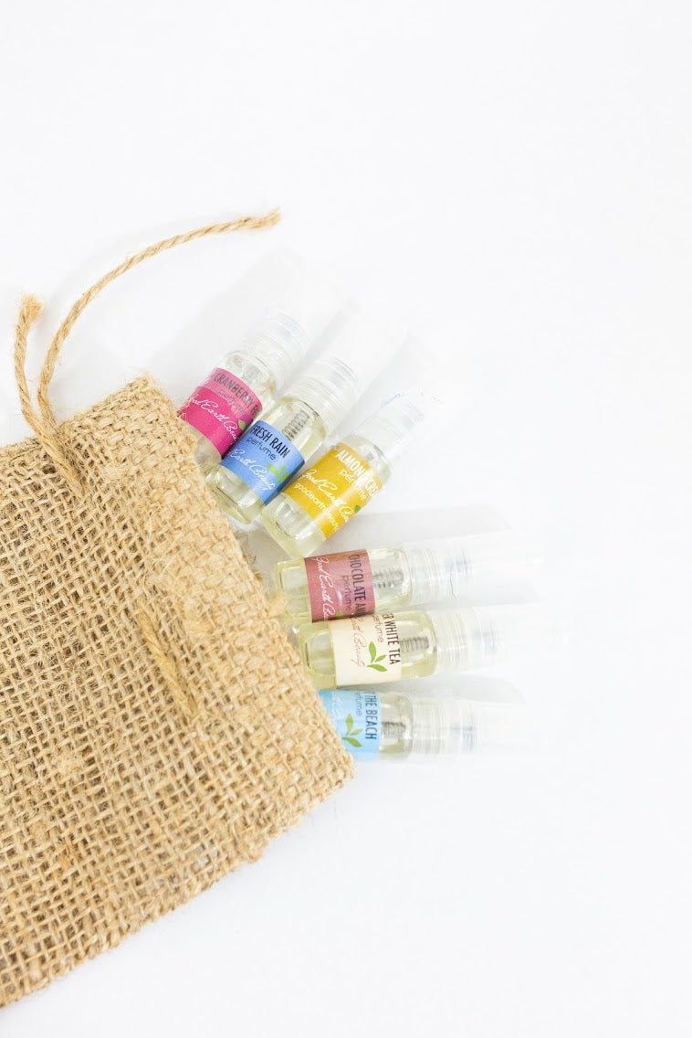 Perfume Sample Size - Gift set of six mini bottles