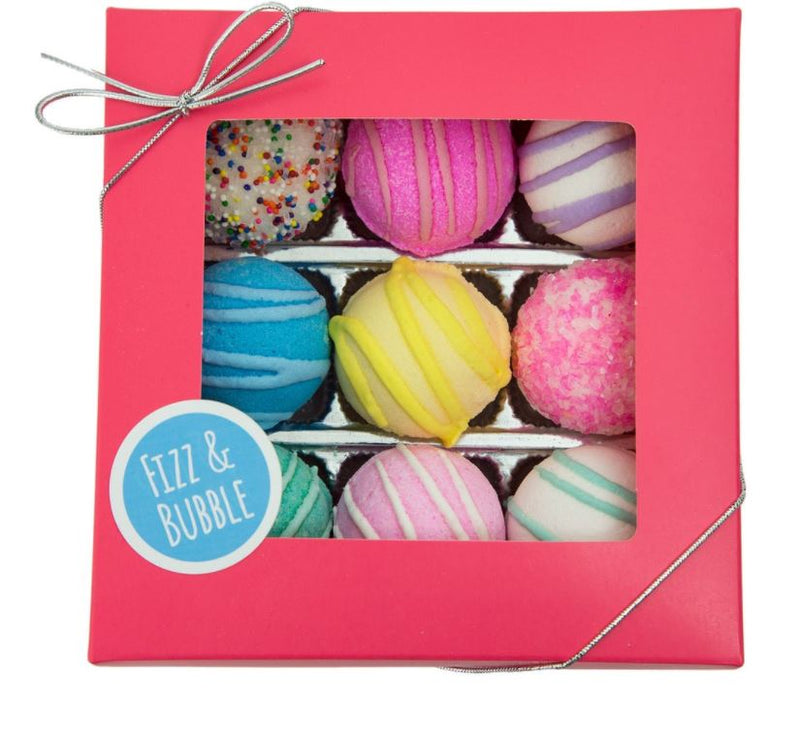 Bath Fizzy Truffles - Assorted 9 Pack - Pink Fizz & Bubble