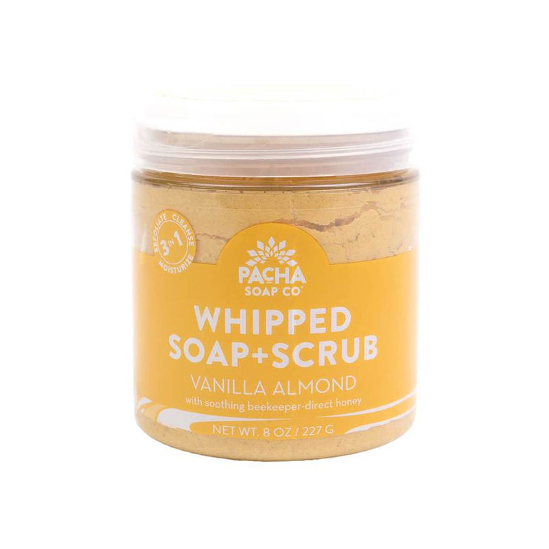 Shower Whip - VANILLA ALMOND WHIPPED SOAP + SCRUB Pacha Soap - 8 Ounce